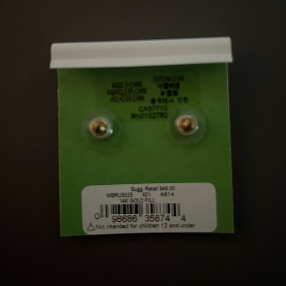 Kate Spade sparkly circle 14K gold fill stud earrings - brand new (NWT) - Picture 2 of 2